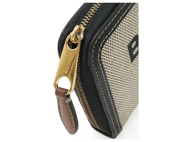 Burberry Elmore Canvas Leather Zip Wallet Braun Beige - Ansicht 4