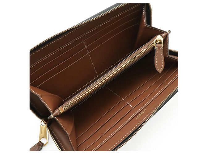 Burberry Elmore Canvas Leather Zip Wallet Braun Beige - Ansicht 5