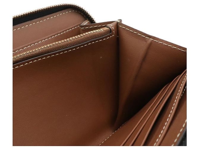 Burberry Elmore Canvas Leather Zip Wallet Braun Beige - Ansicht 7