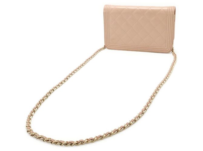 Portafoglio con Catena Chanel Boy Matelasse Rosa - vista 2