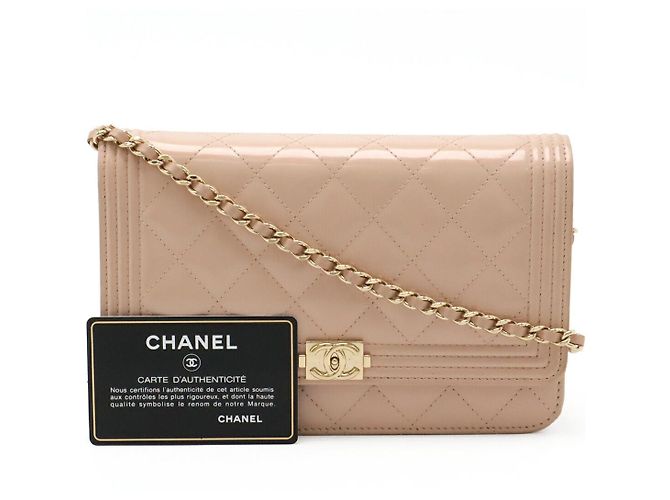 Portafoglio con Catena Chanel Boy Matelasse Rosa - vista 9