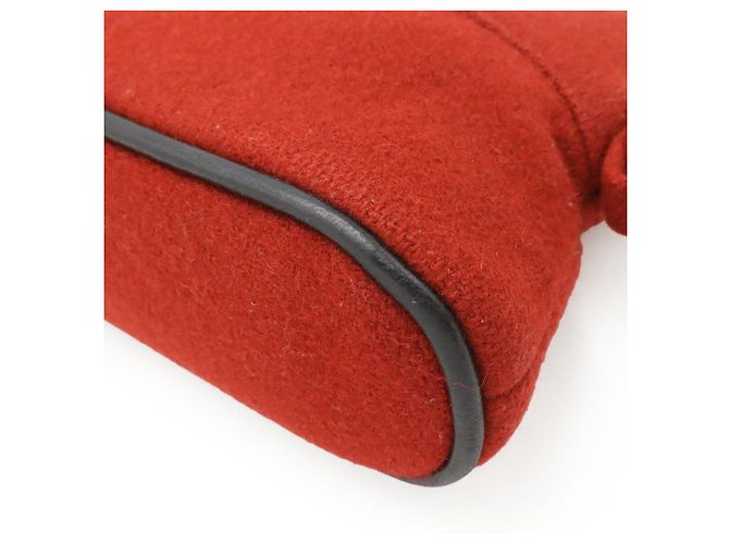 Hermès Hermes Bolide Pouch 16 Feltro Pelle Rosso Nero - vista 3