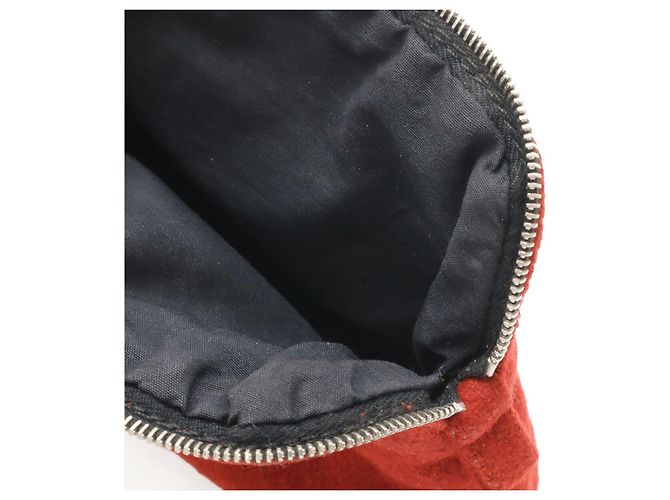 Hermès Hermes Bolide Pouch 16 Feltro Pelle Rosso Nero - vista 6