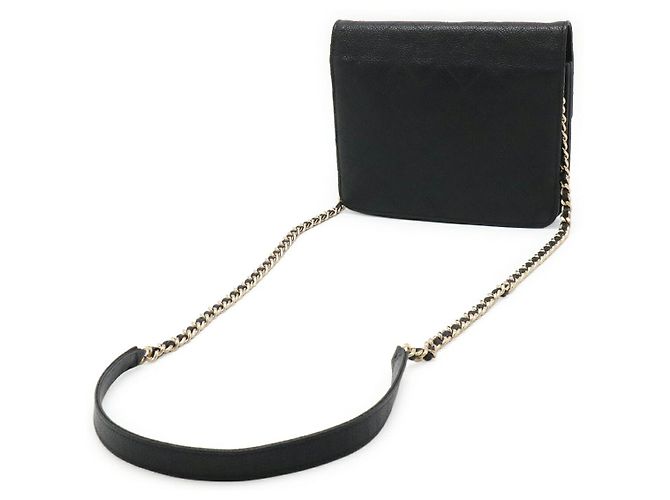 Portafoglio con catena Chanel Caviar Nero - vista 2