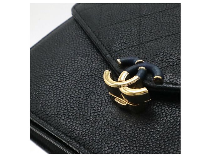 Portafoglio con catena Chanel Caviar Nero - vista 4