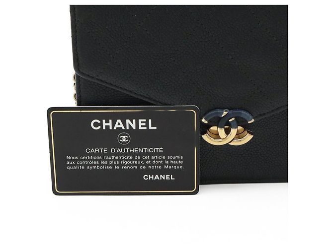 Portafoglio con catena Chanel Caviar Nero - vista 9