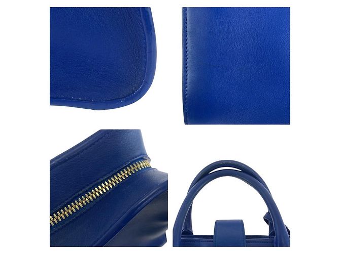 Borsa Cabas in Pelle Monogramma Yves Saint Laurent Blu - vista 6