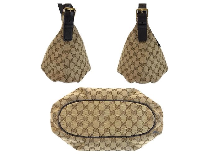 Borsa a tracolla Gucci GG Canvas e pelle Marrone - vista 10