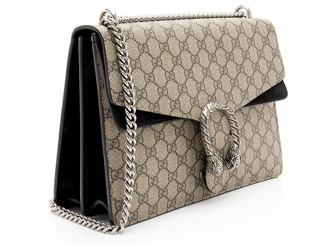 Borsa a Spalla Gucci GG Supreme Dionysus Large Marrone Beige - vista 2