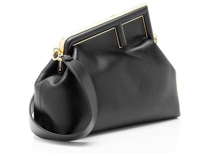Zucca Borsa a tracolla Fendi First Medium in agnello Fendi Nero - vista 2