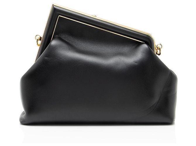 Zucca Borsa a tracolla Fendi First Medium in agnello Fendi Nero - vista 3