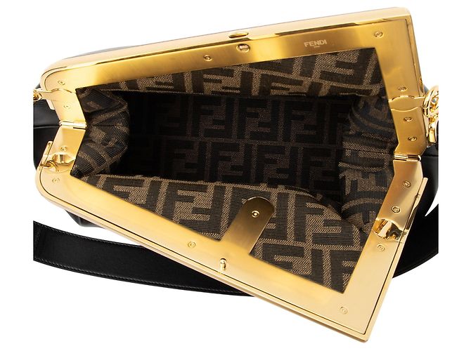 Zucca Borsa a tracolla Fendi First Medium in agnello Fendi Nero - vista 7