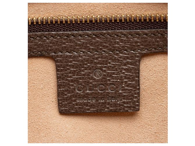Gucci GG Supreme Ophidia Große Reißverschluss-Tasche Braun Beige - Ansicht 8