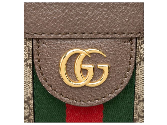 Gucci GG Supreme Ophidia Große Reißverschluss-Tasche Braun Beige - Ansicht 9