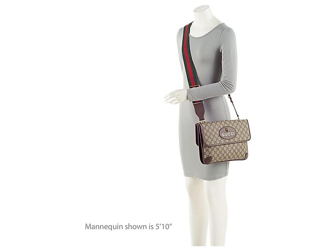 Gucci GG Supreme Neo Vintage Medium Messenger Marrone Beige - vista 5