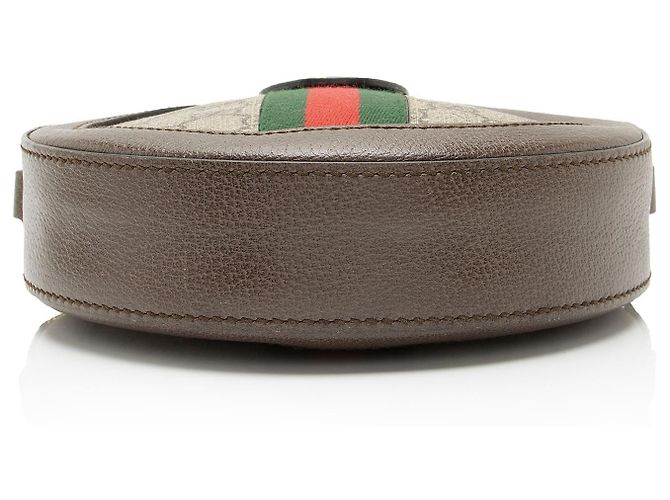Borsa a tracolla mini rotonda Gucci GG Supreme Ophidia Marrone Beige - vista 4