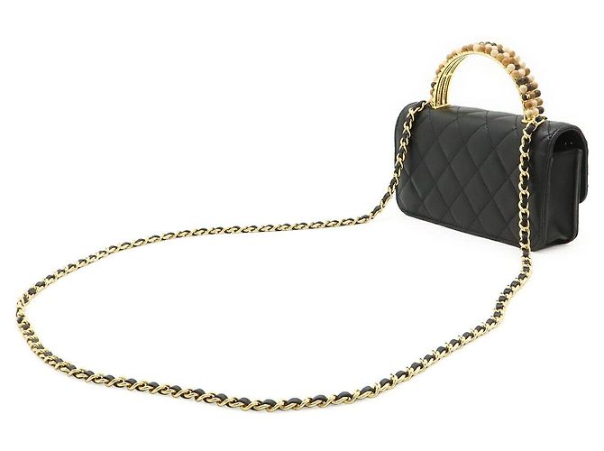 Borsa in pelle Chanel Matelasse Coco Mark Nero - vista 2