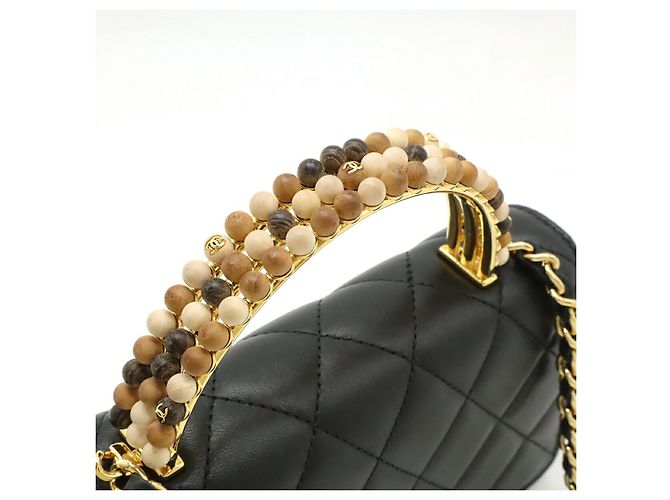 Borsa in pelle Chanel Matelasse Coco Mark Nero - vista 5