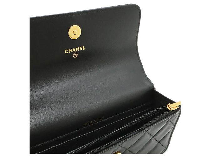 Borsa in pelle Chanel Matelasse Coco Mark Nero - vista 6