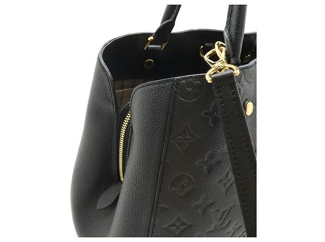 Borsa Louis Vuitton Monogram Empreinte Montaigne MM Nero - vista 7