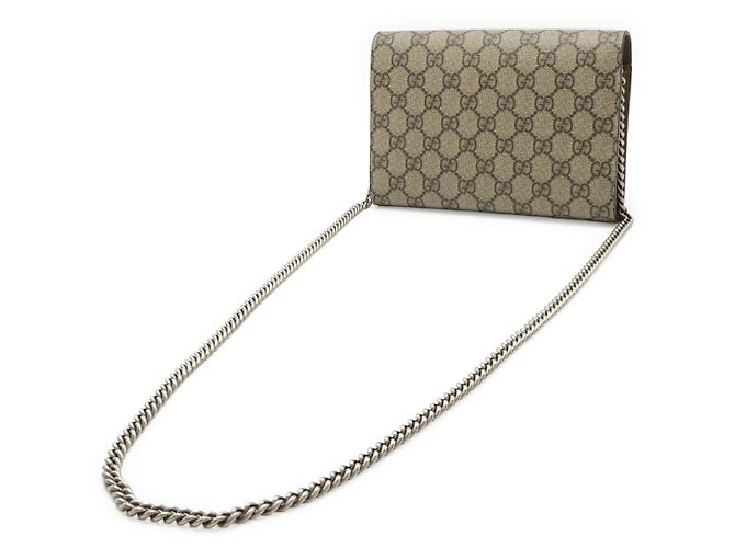 Borsa a tracolla Gucci Dionysus GG Supreme con catena Marrone Beige - vista 2