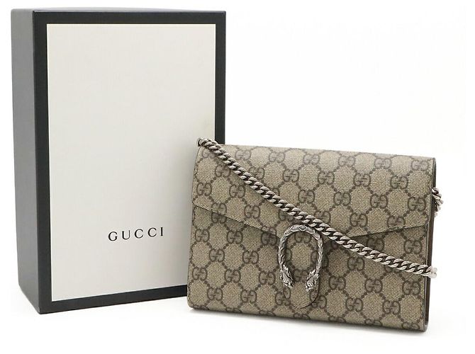 Borsa a tracolla Gucci Dionysus GG Supreme con catena Marrone Beige - vista 9