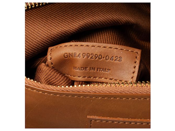 Tote Large Rive Gauche in Raffia e Pelle di Vitello Saint Laurent Marrone - vista 6