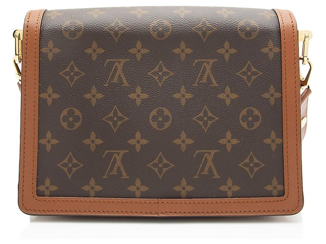 Borsa a Spalla Louis Vuitton Reverse Monogram Dauphine MM Marrone - vista 3