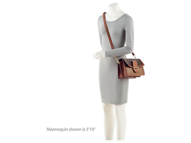 Borsa a Spalla Louis Vuitton Reverse Monogram Dauphine MM Marrone - vista 5