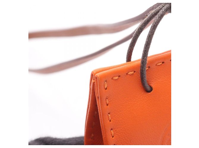 Hermès Pendente Charm in Pelle Arancione Sac Hermes - vista 3