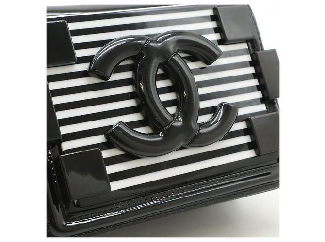 Borsa a tracolla Chanel Lego Boy in pelle e plastica Nero - vista 9
