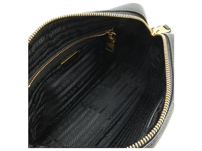 Borsa a tracolla in pelle Prada VITELLO PHENIX Nero - vista 8