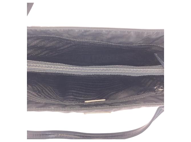 Borsa Tote Prada Tessuto Nylon e Pelle Nero - vista 9
