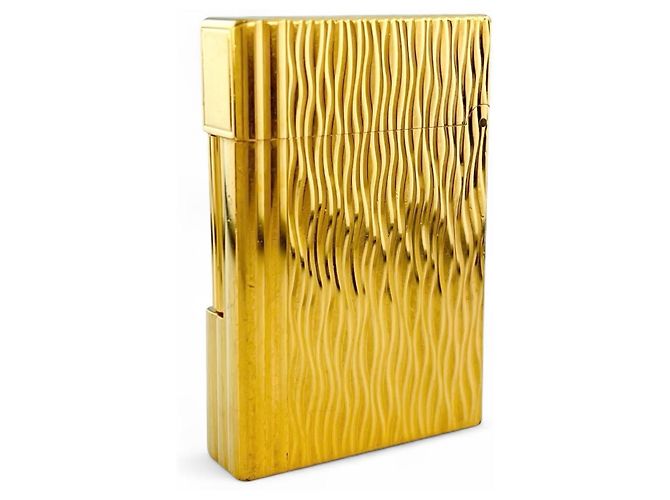 Autre Marque Dupont Gatsby Wave Emboss Lighter Smoking Accessory Golden - view 2