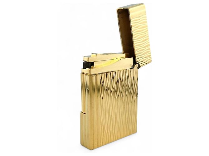 Autre Marque Dupont Gatsby Wave Emboss Lighter Smoking Accessory Golden - view 5