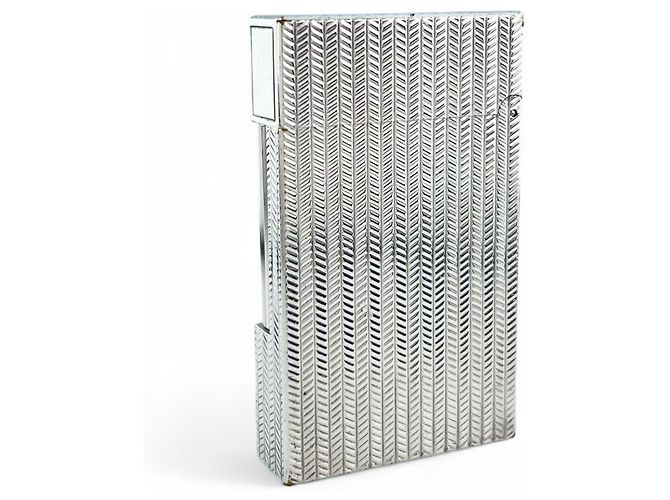Autre Marque Dupont Herringbone Lighter Smoking Accessory Silvery - view 2