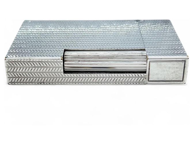 Autre Marque Dupont Herringbone Lighter Smoking Accessory Silvery - view 3