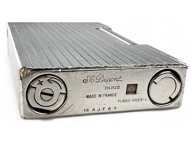 Autre Marque Dupont Herringbone Lighter Smoking Accessory Silvery - view 6