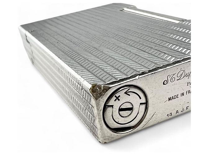 Autre Marque Dupont Herringbone Lighter Smoking Accessory Silvery - view 7
