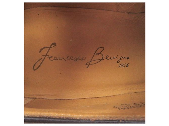 Autre Marque Francesco Benigno Leder-Derby-Schuhe Braun - Ansicht 6