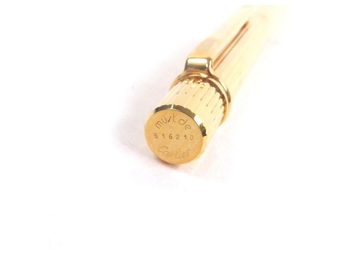 Penna a sfera Must de Cartier a righe D'oro - vista 8