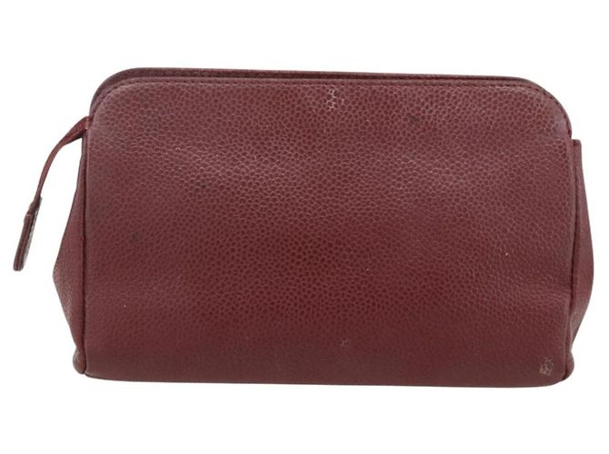 Chanel Vintage Timeless Toiletry Leather Bordò - vista 2