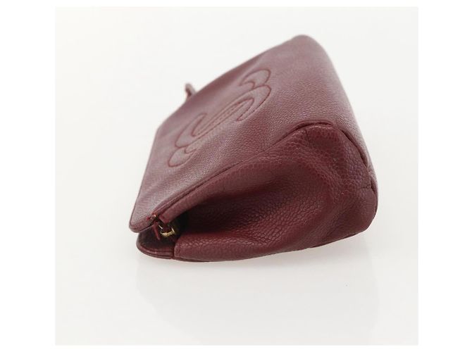 Chanel Vintage Timeless Toiletry Leather Bordò - vista 3