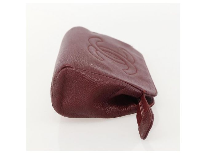 Chanel Vintage Timeless Toiletry Leather Bordò - vista 4