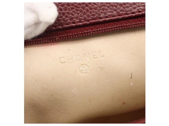 Chanel Vintage Timeless Toiletry Leather Bordò - vista 6