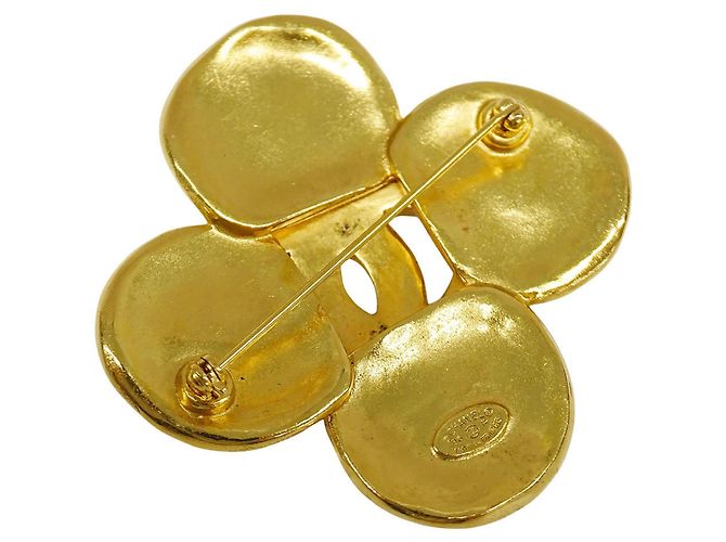 Spilla Chanel Vintage Gold Clover D'oro - vista 2