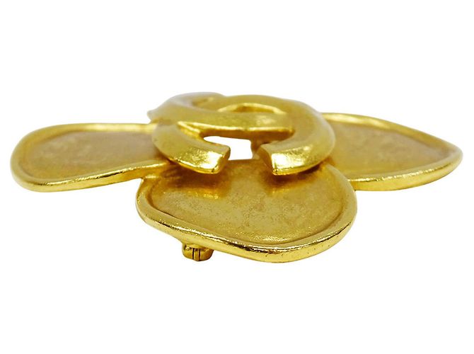 Spilla Chanel Vintage Gold Clover D'oro - vista 3