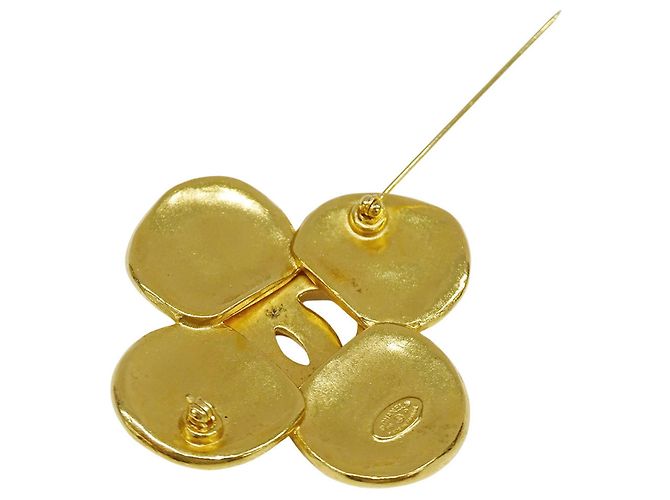 Spilla Chanel Vintage Gold Clover D'oro - vista 4