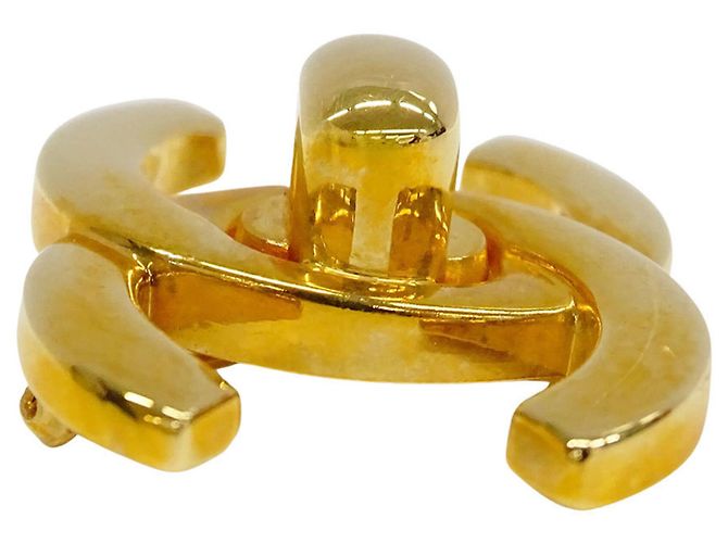 Chanel Vintage Turnlock Brosche Golden - Ansicht 3