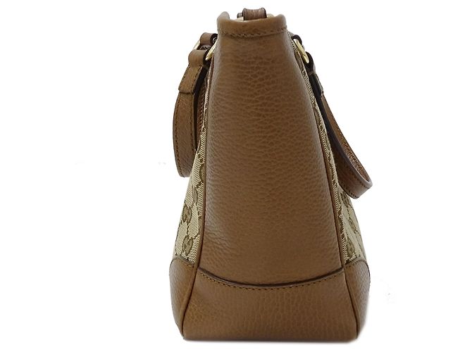 Borsa Gucci in tela GG beige e marrone - vista 4